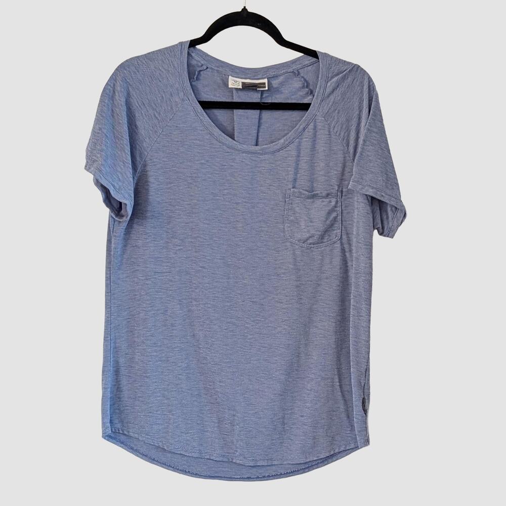 ExOfficio Insect Shield Shirt Size L Blue Pocket Tee Travel Outdoor Top